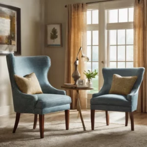 Mid-century modern living room with a statement lounge chair