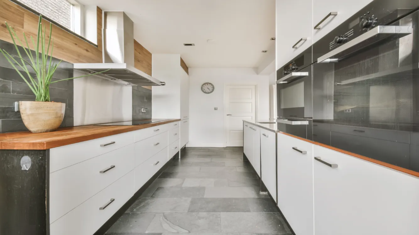 Modern Parallel Kitchen Layout with Efficient Work Triangle