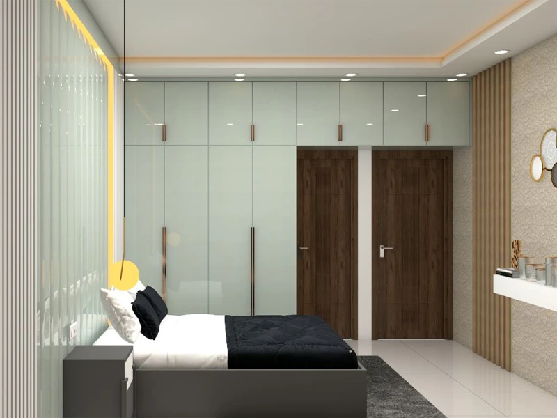 A stylish middle-class Indian bedroom with vibrant colors and traditional decor (2) bedroom ideas