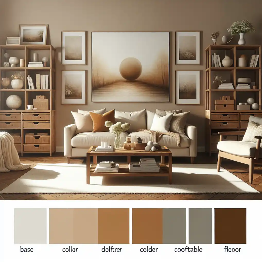 A well-balanced room with earth tone colors