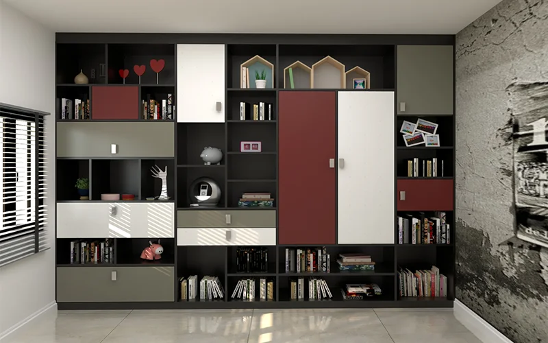 customized modern library unit