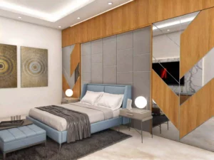 Bedroom with Mirror Wardrobe