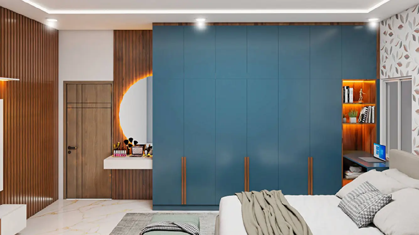 17 Bedroom Wardrobe Designs with Dressing Table